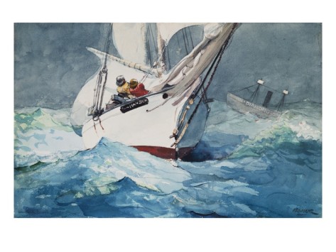 Reefing Sails Around Diamond Shoals, Cape Hatteras By Winslow Homer